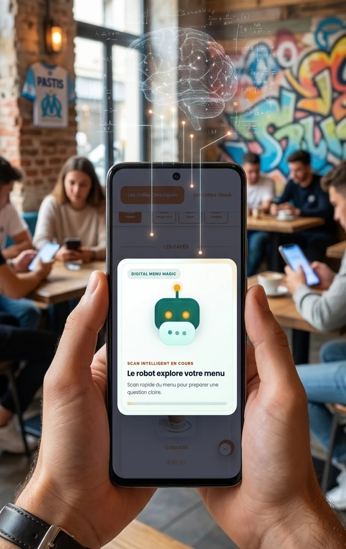 Interface du menu intelligent avec AI